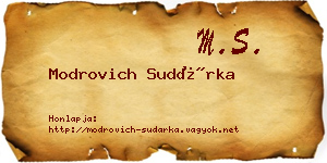 Modrovich Sudárka névjegykártya